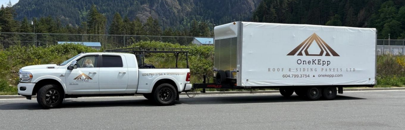 OneKepp Roof & Siding Panels Ltd branded truck and trailer