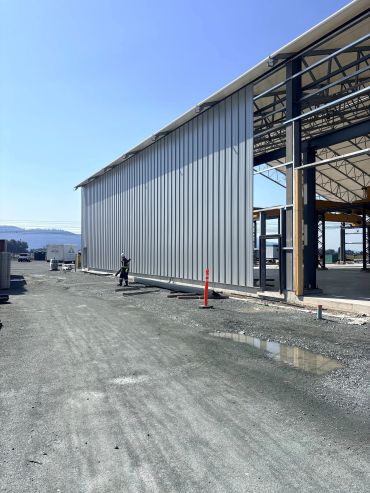 Industrial warehouse corrugated metal siding