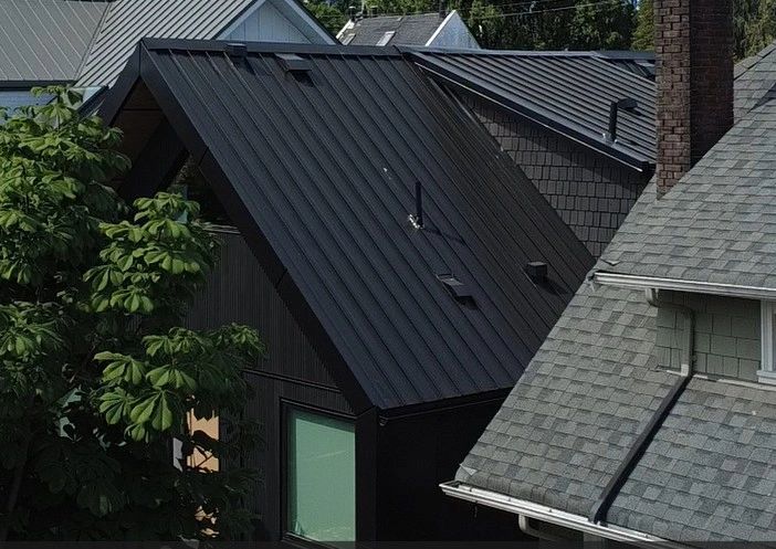 Modern farmhouse metal standing seam roof